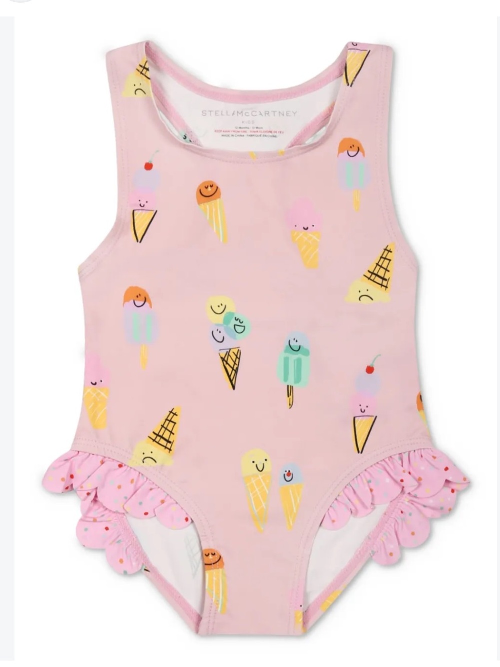 Stella McCartney Kids Pink Ice Cream & Popsicle One-Piece Swimsuit